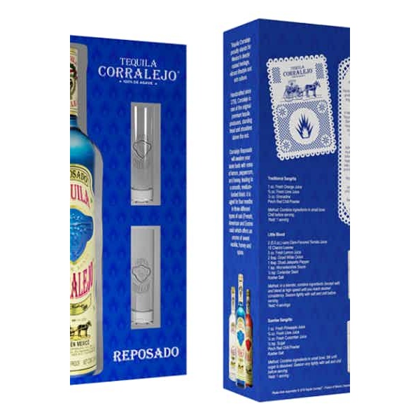 Corralejo Reposado Tequila w/ 2 Shot Glasses